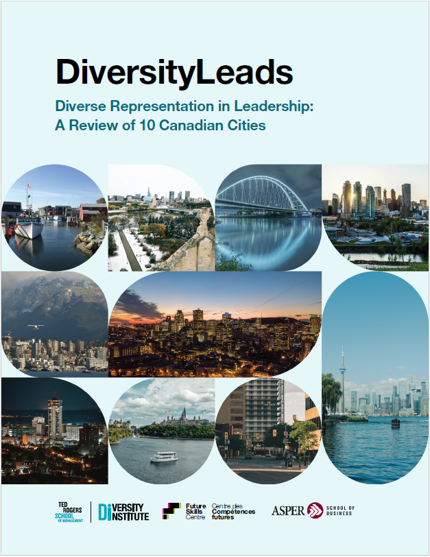 A report cover featuring a mosaic of major Canadian cities and logos.